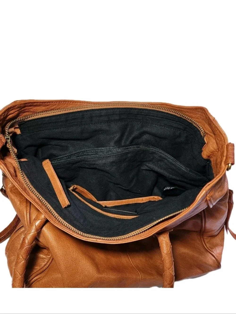 Day & Mood Soft Genuine Leather Purse Bag Satchel Phoebe Tote Top Handles EUC